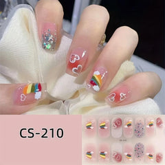 Waterproof Rainbow Nail Strips for Women Full Wraps Nail Polish Sticker