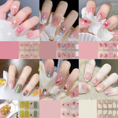 Waterproof Rainbow Nail Strips for Women Full Wraps Nail Polish Sticker