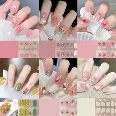 Waterproof Rainbow Nail Strips for Women Full Wraps Nail Polish Sticker