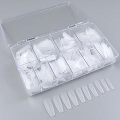 500 Soft Gel Nail Tips Matte Clear Acrylic Long Ballerina False Nail Tips