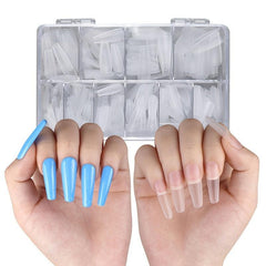 500 Soft Gel Nail Tips Matte Clear Acrylic Long Ballerina False Nail Tips