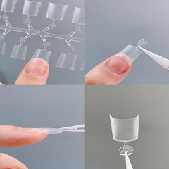 300PCS Matte French Nail Tips with Flower Handle