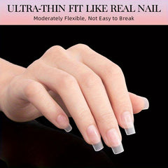300PCS Matte French Nail Tips with Flower Handle