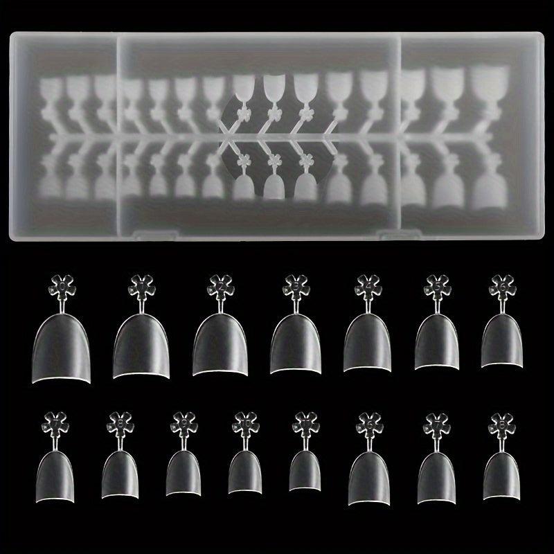 300PCS Matte French Nail Tips with Flower Handle