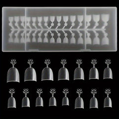 300PCS Matte French Nail Tips with Flower Handle