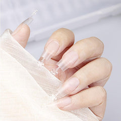 300PCS Matte French Nail Tips with Flower Handle