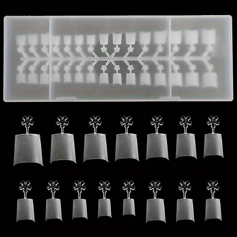 300PCS Matte French Nail Tips with Flower Handle