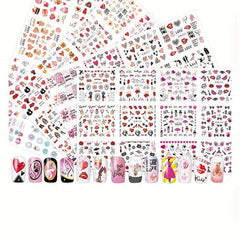Love Heart Rose Lips Nail Stickers for DIY Nail Art Decals Women Girls