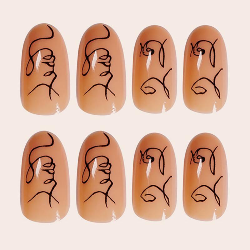 24pcs Line Pattern Nail Patches