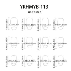 24pcs Acrylic Nails Love Heart Butterfly Bow Knot Press On Nails Medium Length