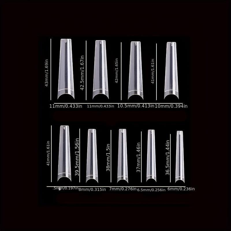 600pcs Acrylic Nail Art Tips Long False Nail DIY Manicure Tool