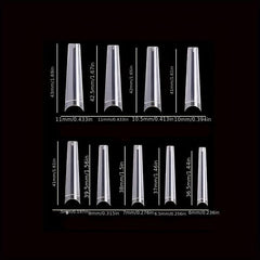 600pcs Acrylic Nail Art Tips Long False Nail DIY Manicure Tool