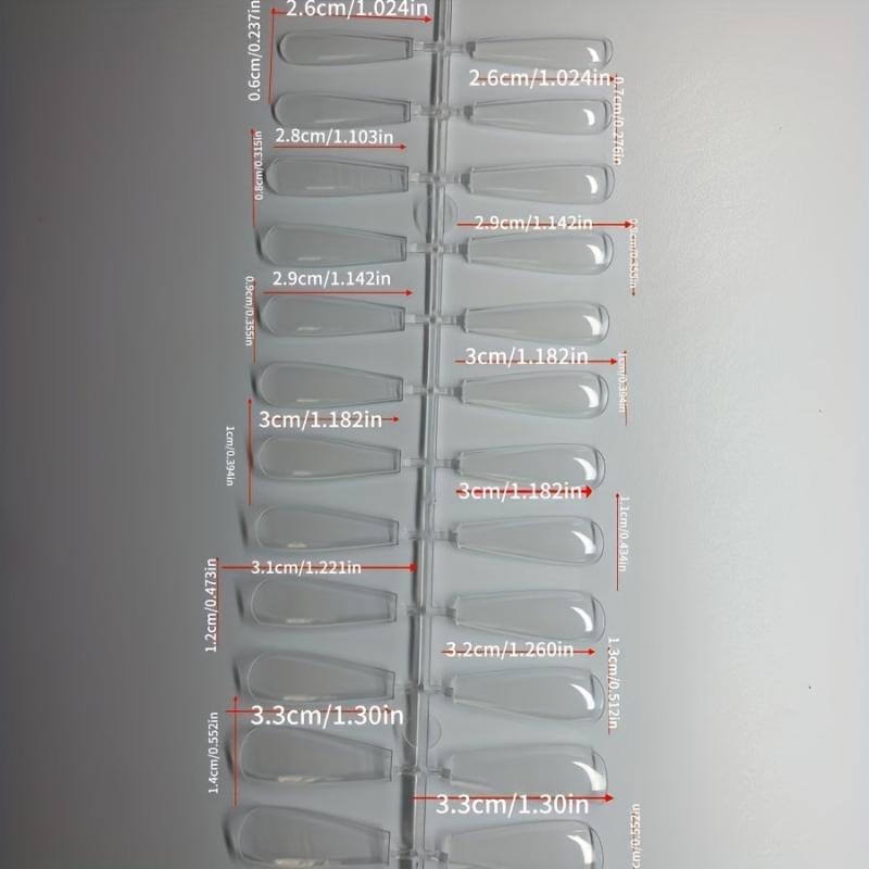 Soft Gel Nail Tips Glossy Acrylic Long Coffin Shape False Nail Tips