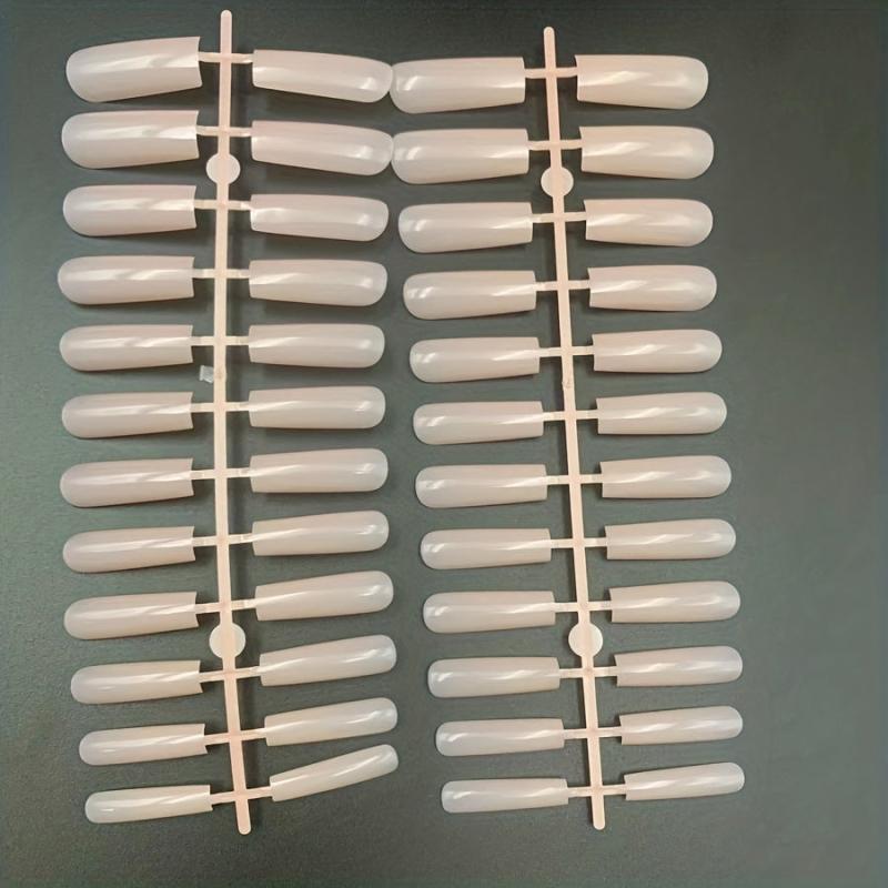 Soft Gel Nail Tips Glossy Acrylic Long Coffin Shape False Nail Tips