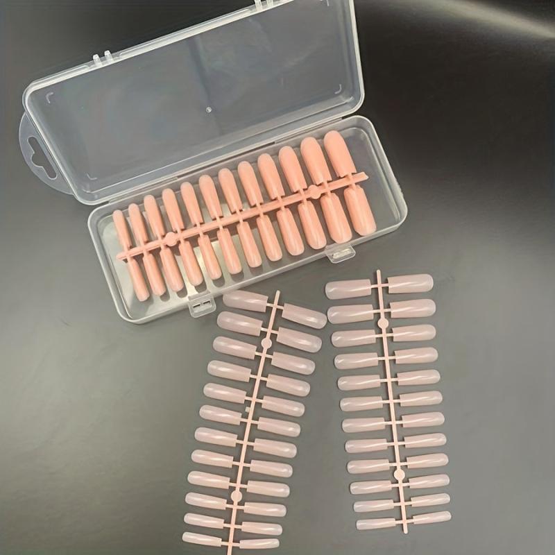 Soft Gel Nail Tips Glossy Acrylic Long Coffin Shape False Nail Tips