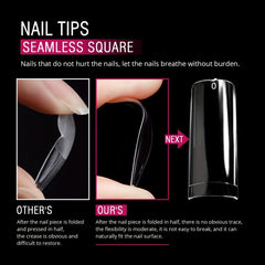 121Pcs Square Shaped Acrylic Nail Tips Set