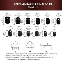 Floral Heart Cow Print Press On Nails 96 Pcs Set with Adhesive Tabs