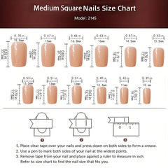 Flower Pearl Rhinestone Press On Nails Set with Adhesive Tabs