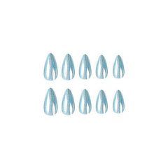 Laser Y2K Press On Nails Almond Shape Full Coverage Acrylic False Nails