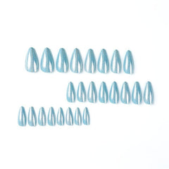Laser Y2K Press On Nails Almond Shape Full Coverage Acrylic False Nails