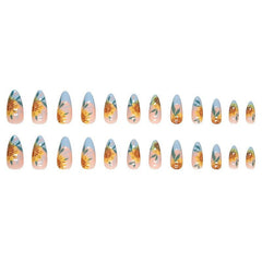 Sunflower French Tip Press On Nails Almond