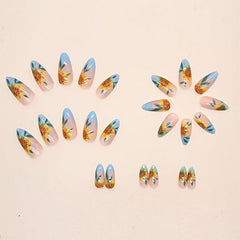 Sunflower French Tip Press On Nails Almond