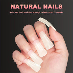 120pcs Duck Feet Nail Tips Curved False Nails Clear Natural For Y2K Salon
