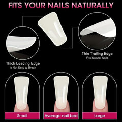 120pcs Duck Feet Nail Tips Curved False Nails Clear Natural For Y2K Salon