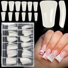 120pcs Duck Feet Nail Tips Curved False Nails Clear Natural For Y2K Salon