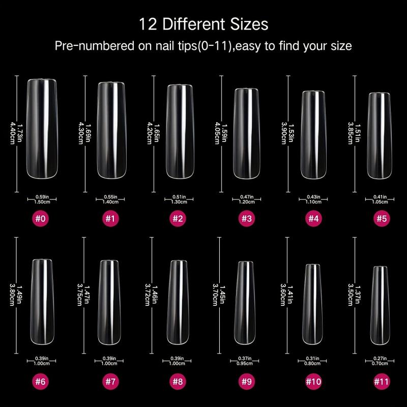 240 Pcs 4 5XL Tapered Square False Nails Tips Full Cover Acrylic Artificial Tip