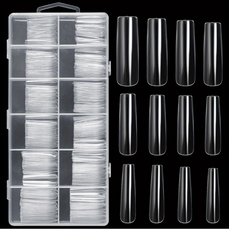 240 Pcs 4 5XL Tapered Square False Nails Tips Full Cover Acrylic Artificial Tip