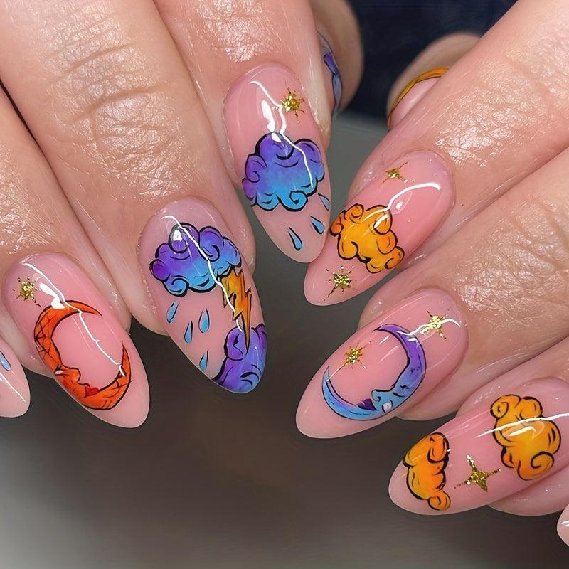 24pcs Pink Press On Nails for Women and Girls