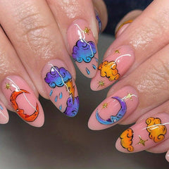 24pcs Pink Press On Nails for Women and Girls