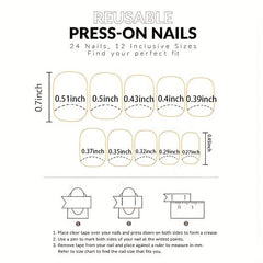 Khaki Y2K Press On Nails Full Cover Reusable Acrylic False Nails