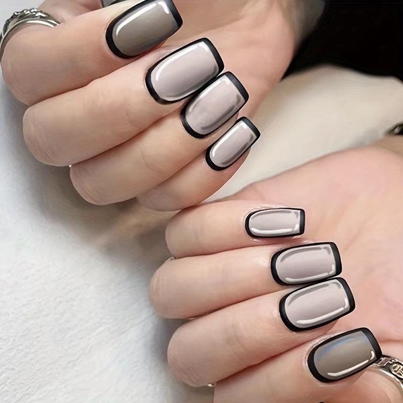 Halloween Spider Web 2D Press On Nails Set Medium Square