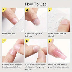 10pcs Cat Eye Press On Nails with Silvery Star Glossy Medium Ballet False Nails