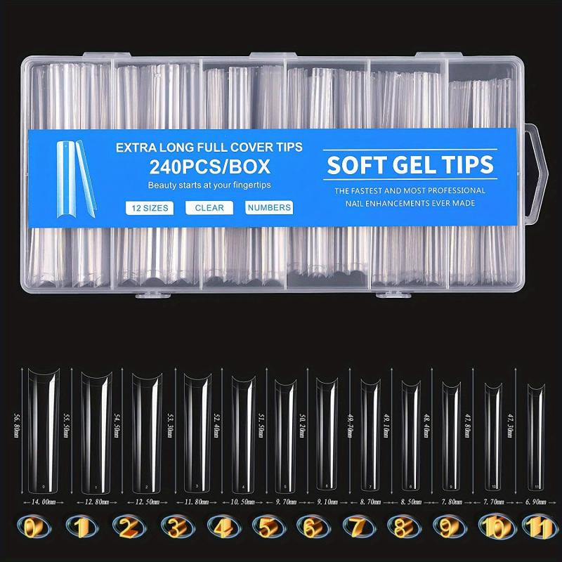 YADADA Full Cover Clear False Nail Tips 240 Pcs