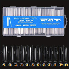 YADADA Full Cover Clear False Nail Tips 240 Pcs
