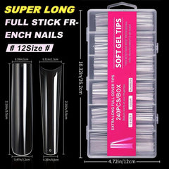 YADADA Full Cover Clear False Nail Tips 240 Pcs