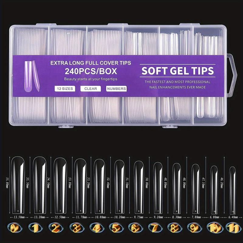 YADADA Full Cover Clear False Nail Tips 240 Pcs