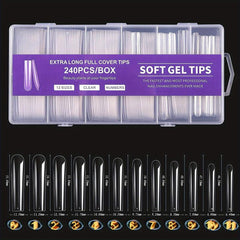 YADADA Full Cover Clear False Nail Tips 240 Pcs
