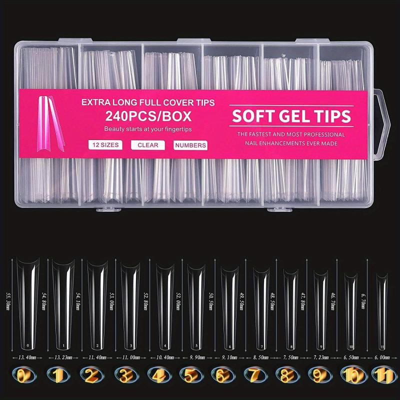 YADADA Full Cover Clear False Nail Tips 240 Pcs