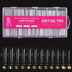 YADADA Full Cover Clear False Nail Tips 240 Pcs