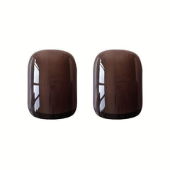 24pcs Glossy French Tip Press On Nails Short Square False Nails