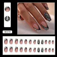 24 pcs Leopard Y2K Press On Nails Halloween Nails