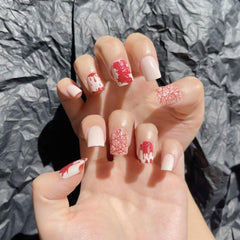 Halloween Press On Nails with Nail File and Jelly Glue