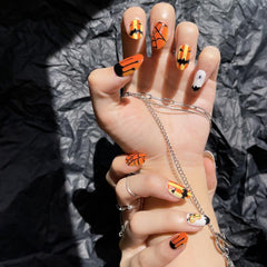 Halloween Press On Nails with Nail File and Jelly Glue