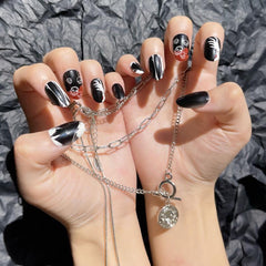 Halloween Press On Nails with Nail File and Jelly Glue