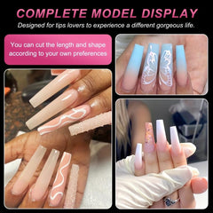 240pcs Half Matte Clear Acrylic Nail Tips