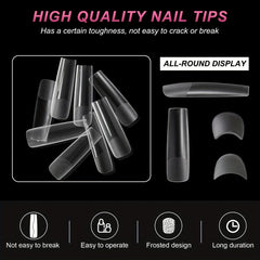 240pcs Half Matte Clear Acrylic Nail Tips